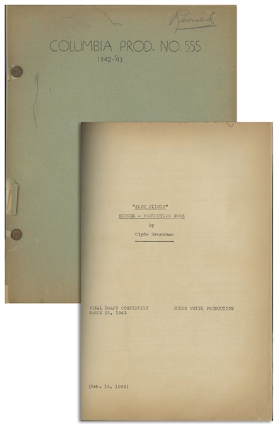 Moe Howard's Personally Owned Script for The Three Stooges 1943 Film ''Dizzy Pilots'', with Working Title ''Pest Pilots''